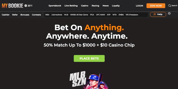 An image of MyBookie, one of the best political betting websites.